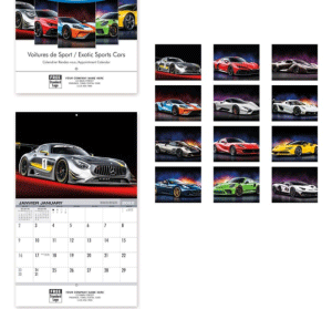 Exotic Sports Car Wall Calendar - Bilingual