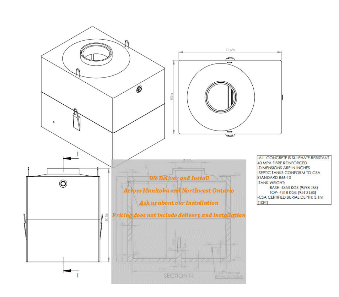 HT2500 Septic Holding Tank